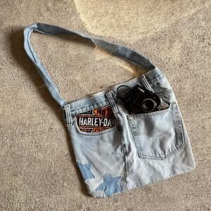 Vintage Reworked Harley Denim Bag